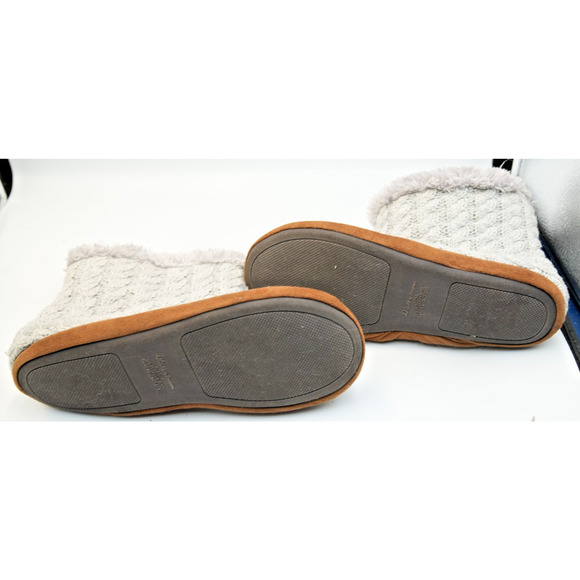 Dluxe by Dearfoams Men's Cable Knit Bootie Slippers Gray Size Large - Picture 4 of 5